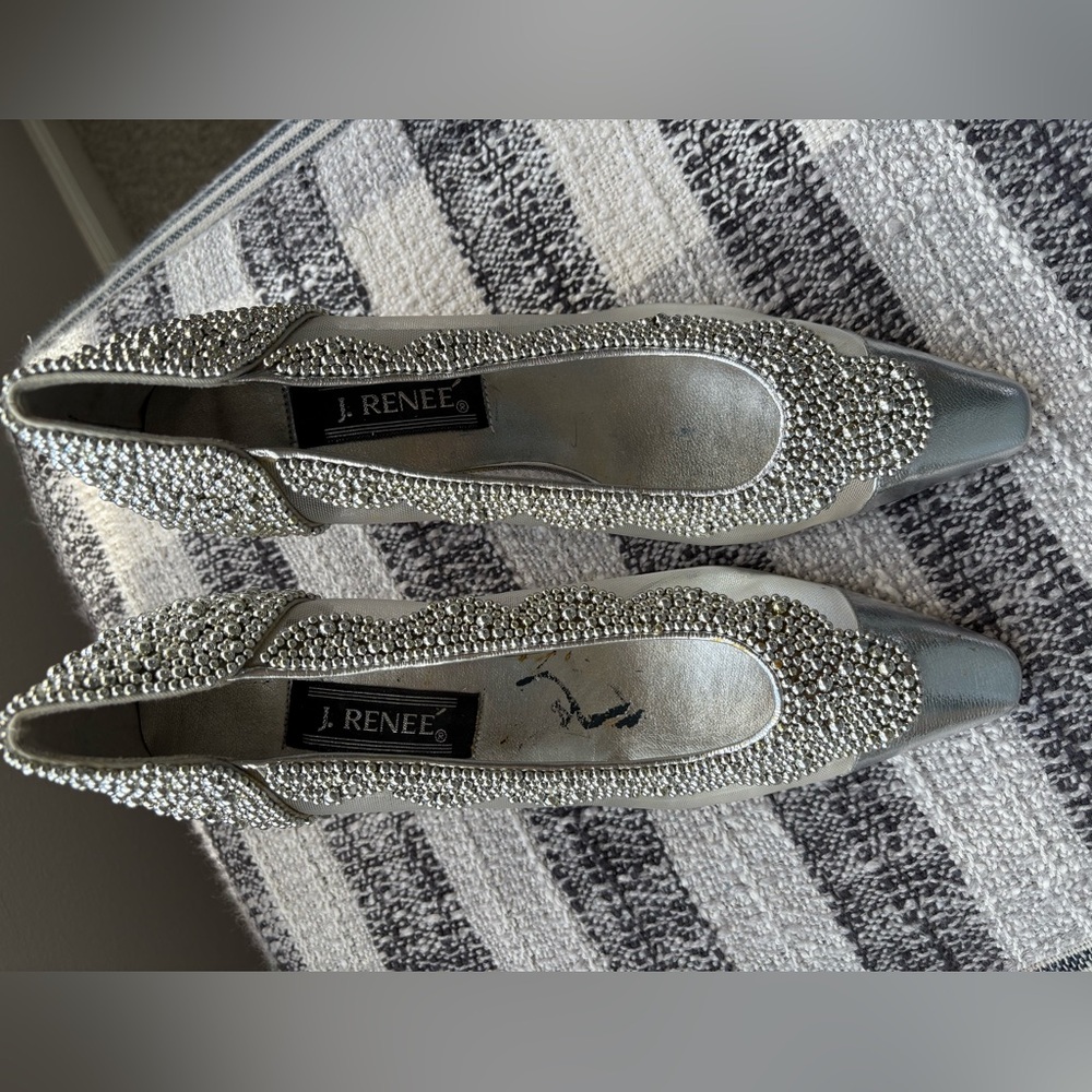 J.Renee Silver Embellished Heels